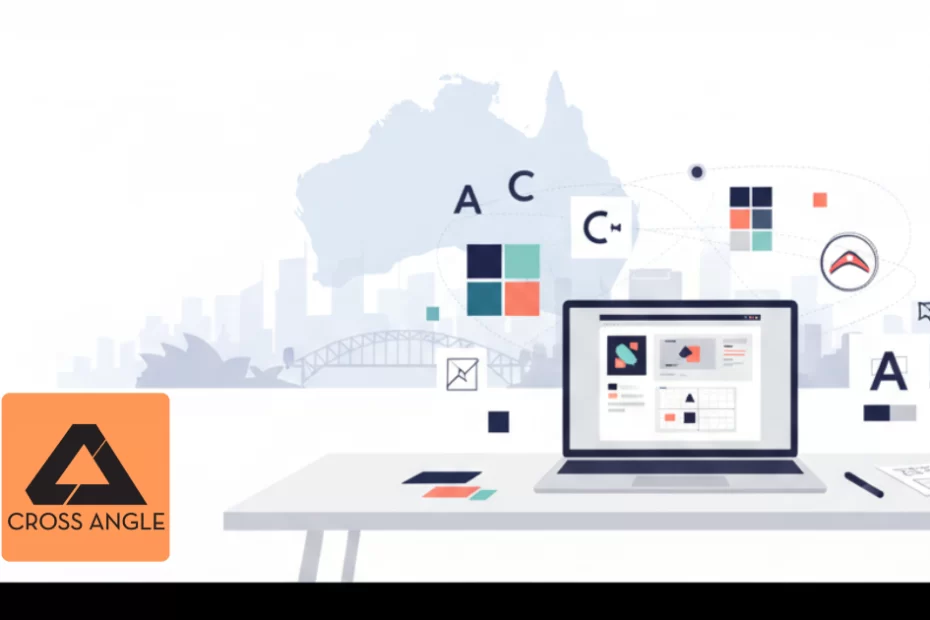 Australian business owner working with outsourced graphic designers on laptop showing design projects and global collaboration